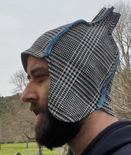 Load image into Gallery viewer, Black and White Plaid Square Peaked Stokie