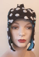 Load image into Gallery viewer, Black and White bobbly Stokie (turquoise lining)